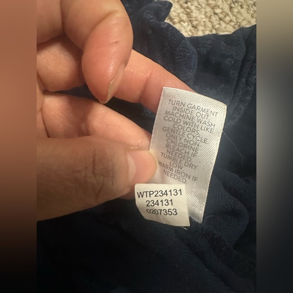 Pure Jill Navy Floral Blouse size S - Picture 9 of 10